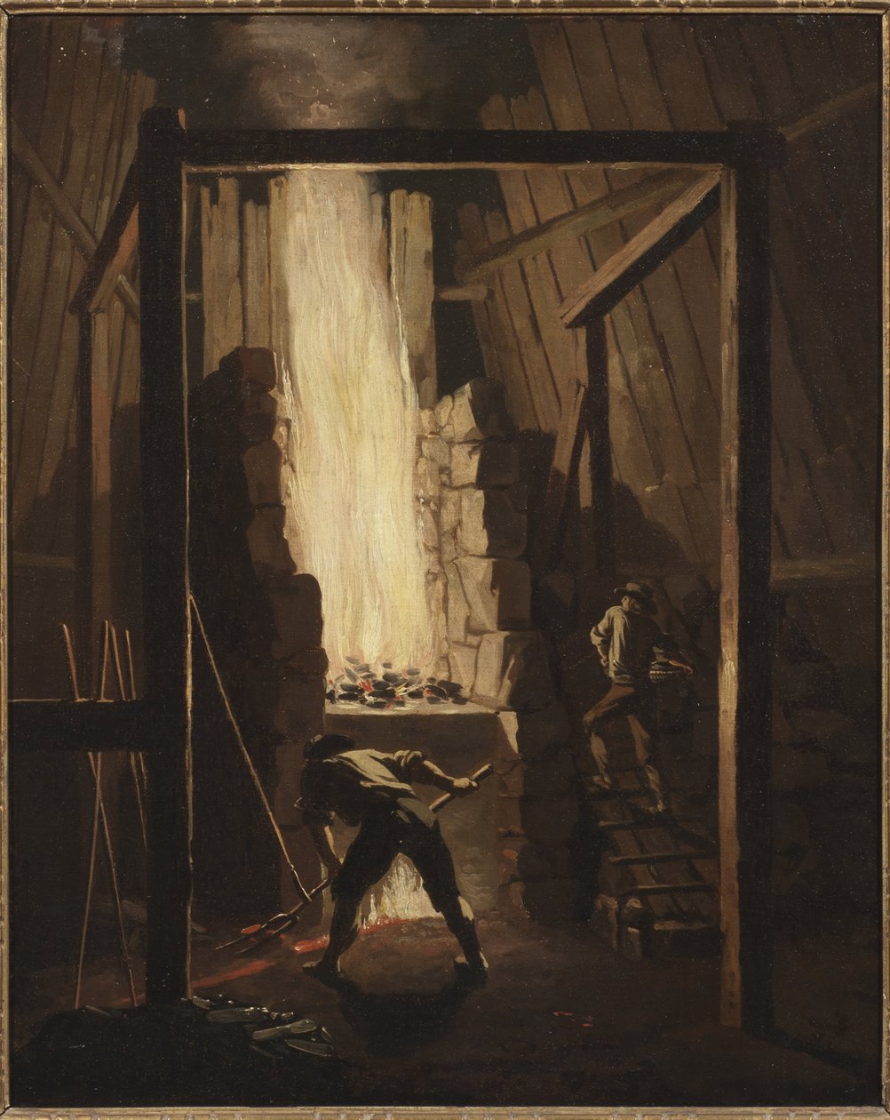 Interieur de la fonderie de cuivre a Falun (velúr) – A falui rézöntöde belseje, Lillestroem, Pehr (1732-1816). Olajfestmény alkotó: Pehr Hilleström