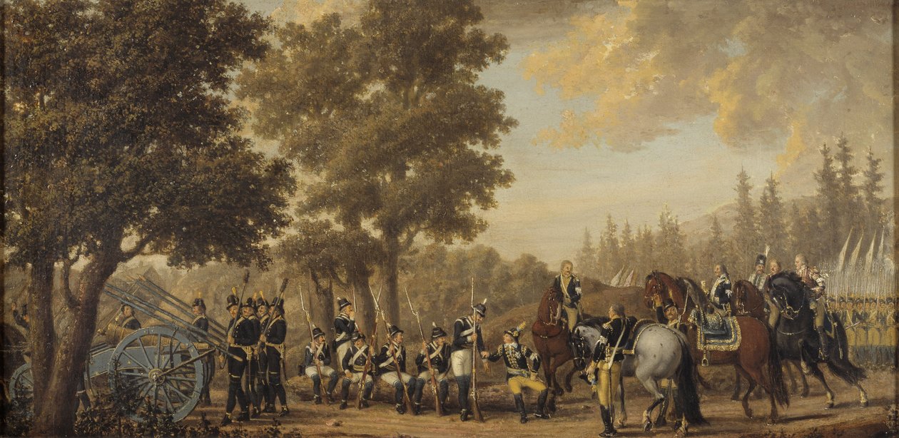 Le roi Gustave III de Suede (1746-1792) durant la guerre russo suedoise (1788-1790) – III. Gusztáv svéd király az orosz-svéd háborúban, készítette Hillestrom, Pehr (1732-1816). Olajfestmény alkotó: Pehr Hilleström
