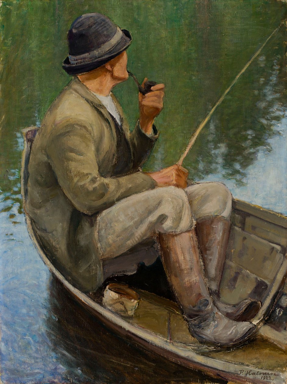 Horgászó férfi alkotó: Pekka Halonen