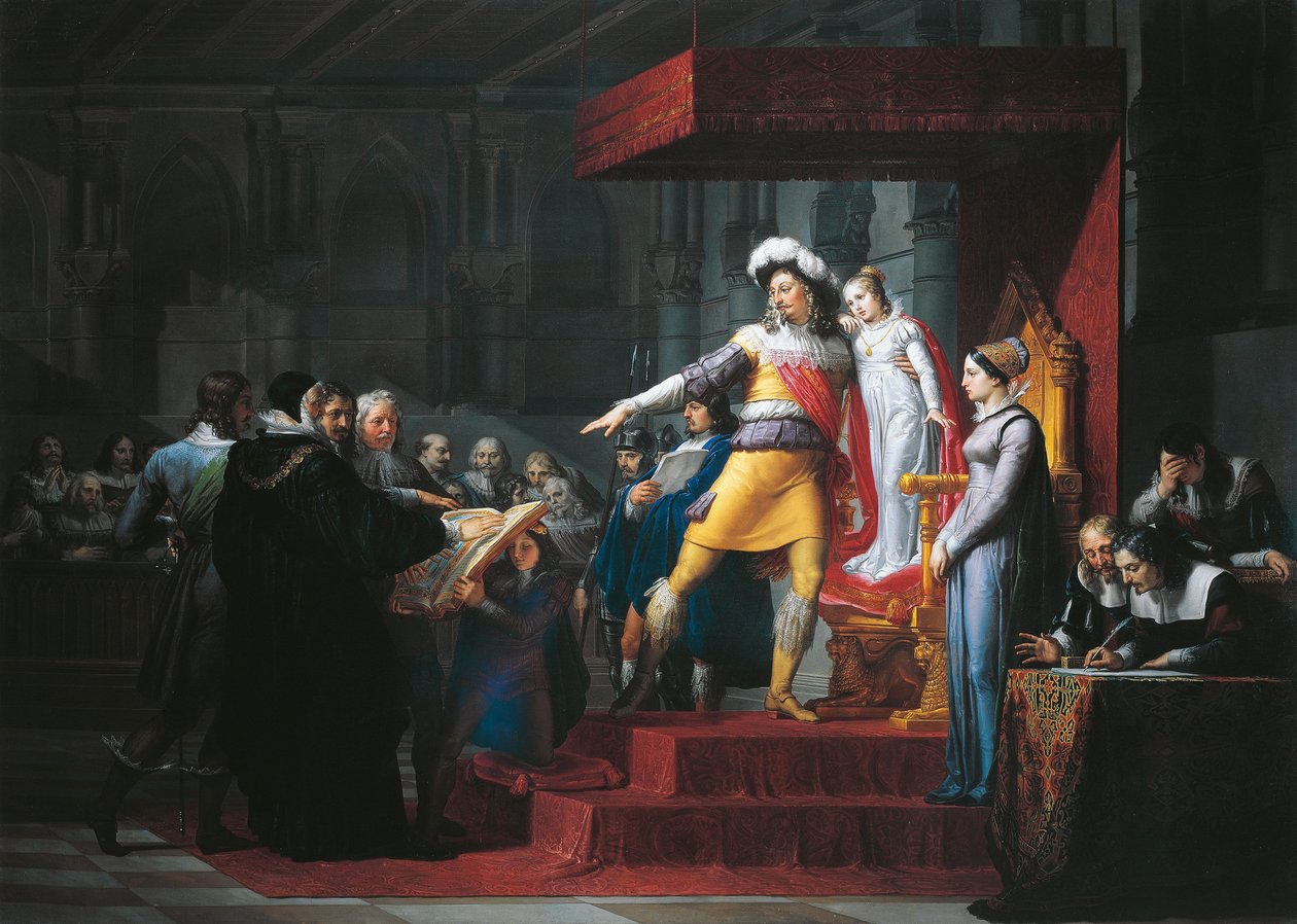 II. Gustavus Adolphus Vasa hűségesküt tesz lányának, Cristinának, Pelagius Pelagi (1775-1860), olaj, vászon alkotó: Pelagio Palagi