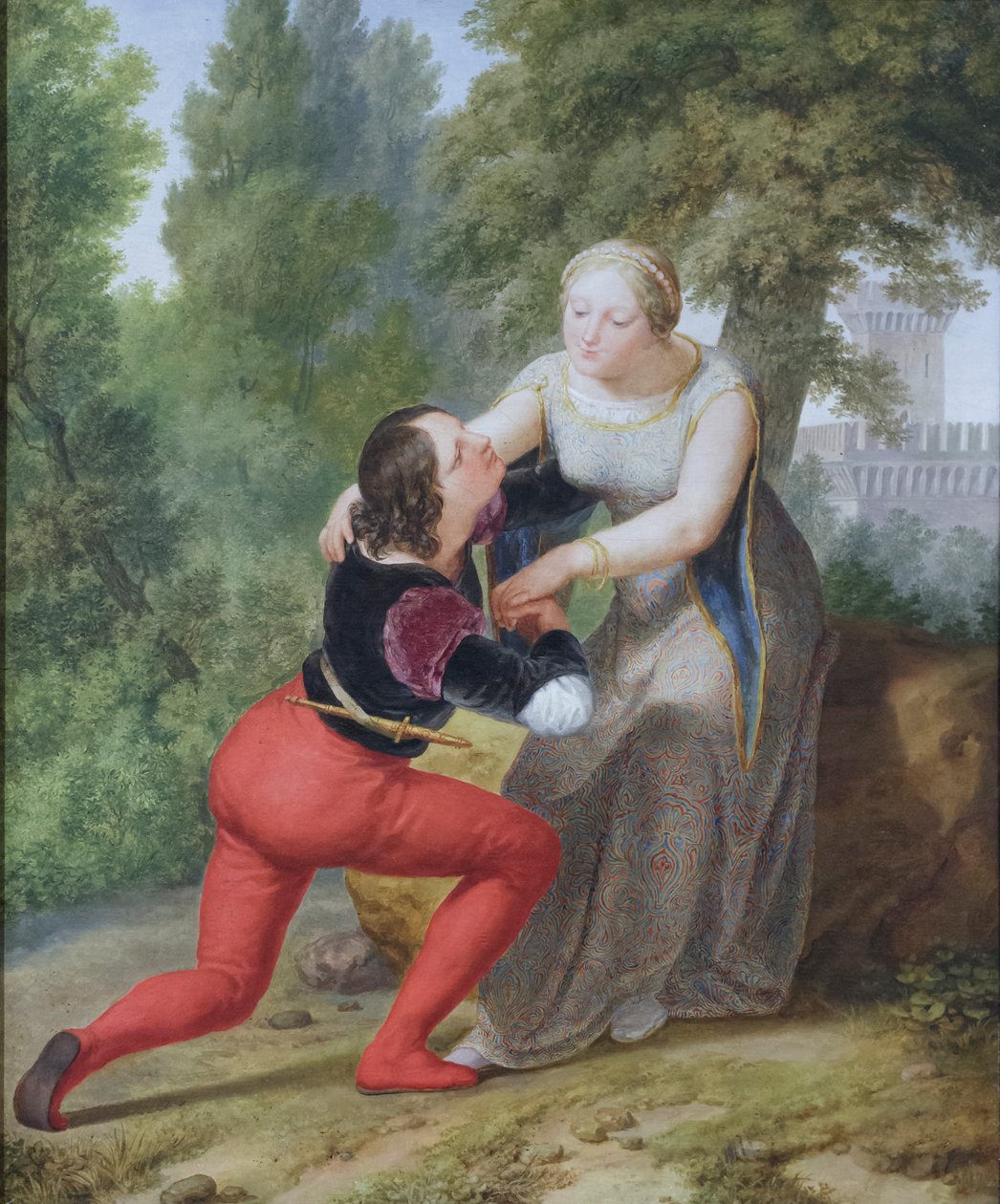 Orombello és Beatrice di Tenda a binascói kastélyban (olaj, vászon) alkotó: Pelagio Palagi
