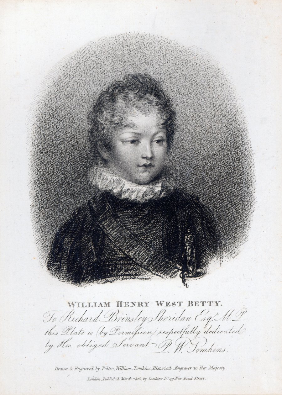 William Betty, 1805 alkotó: Peltro William Tomkins