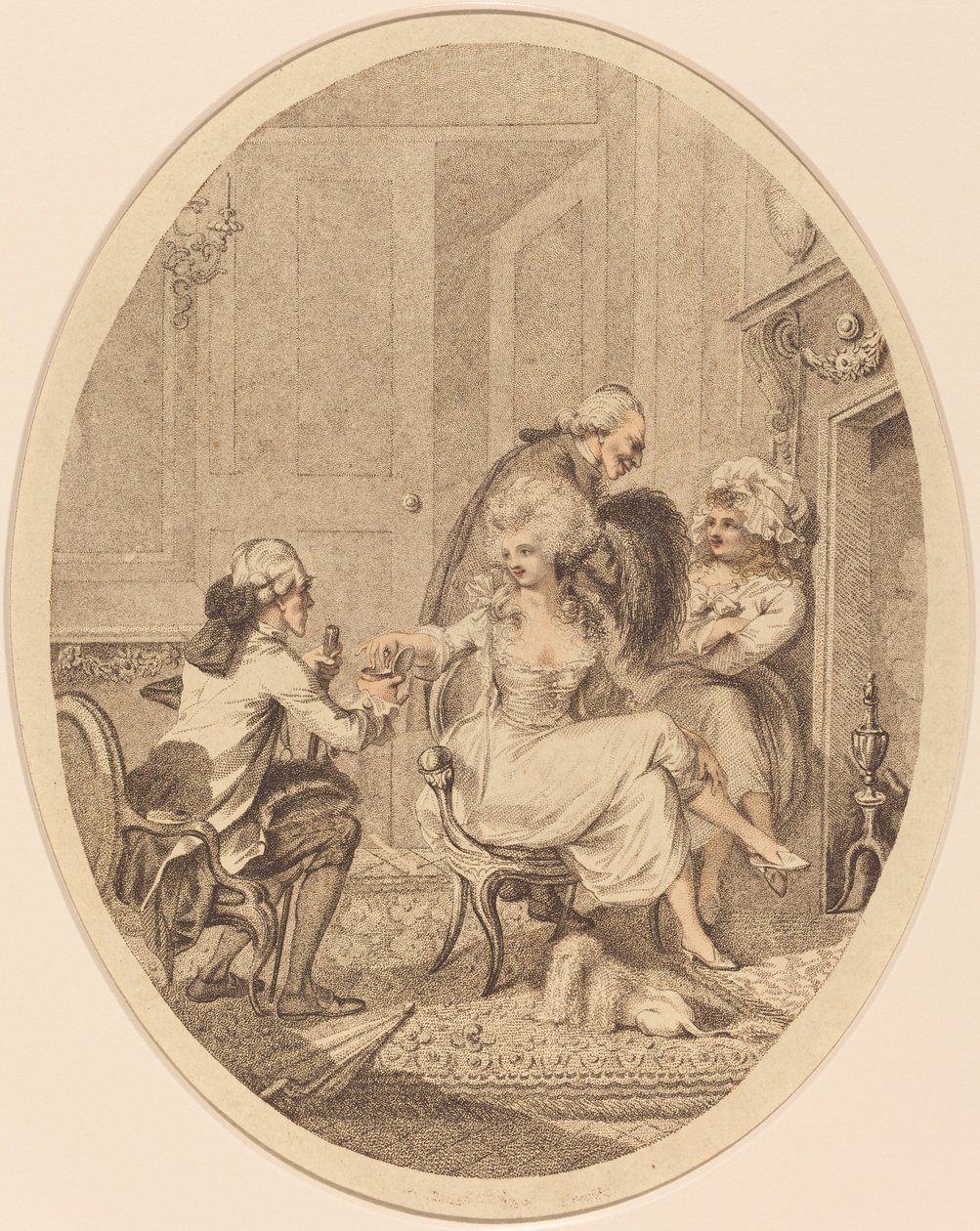 A francia Fireside alkotó: Peltro William Tomkins