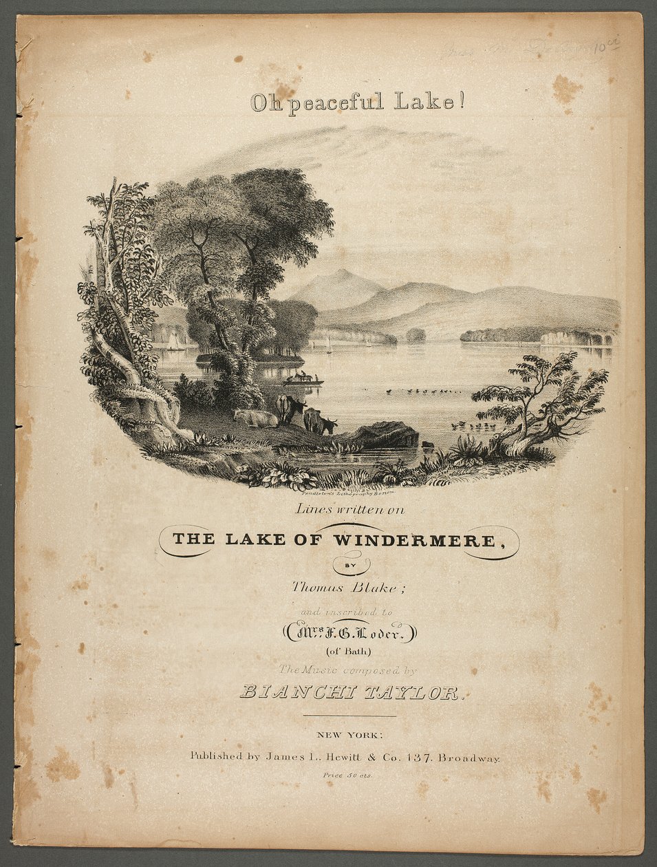 Ó, békés tó! A windermere-i tavon írt sorok alkotó: Pendleton