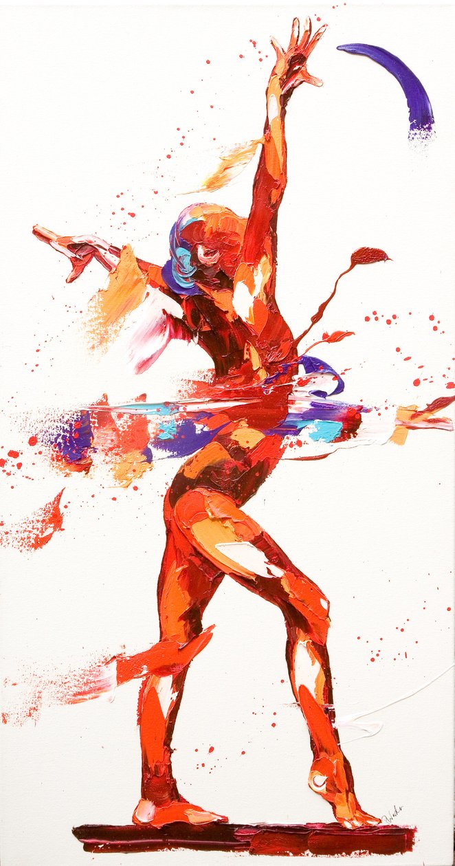 Gymnast Four, 2010 (olaj, vászon) alkotó: Penny Warden
