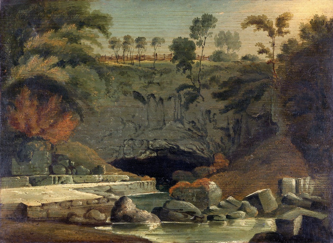 Porth-yr-Ogof, Brecknockshire, 1819. alkotó: Penry Williams