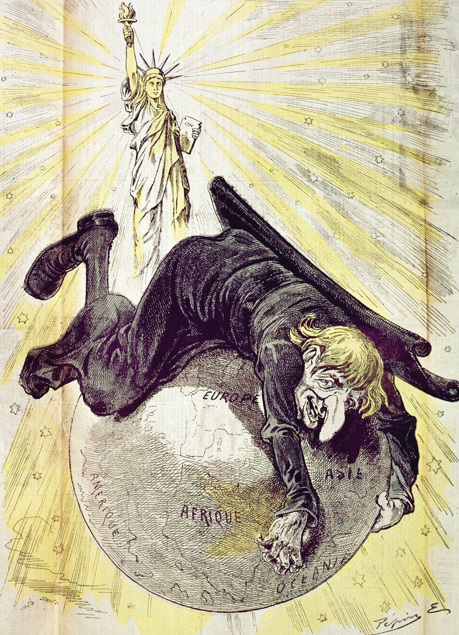 „Liberty Lighting the World”, a „Le Grelot” borítója, 1880 körül alkotó: Pepin