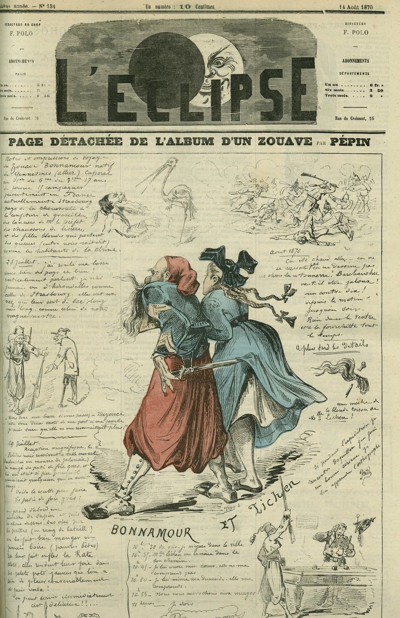 Egy Zouave album különálló oldala. Borító a „” L