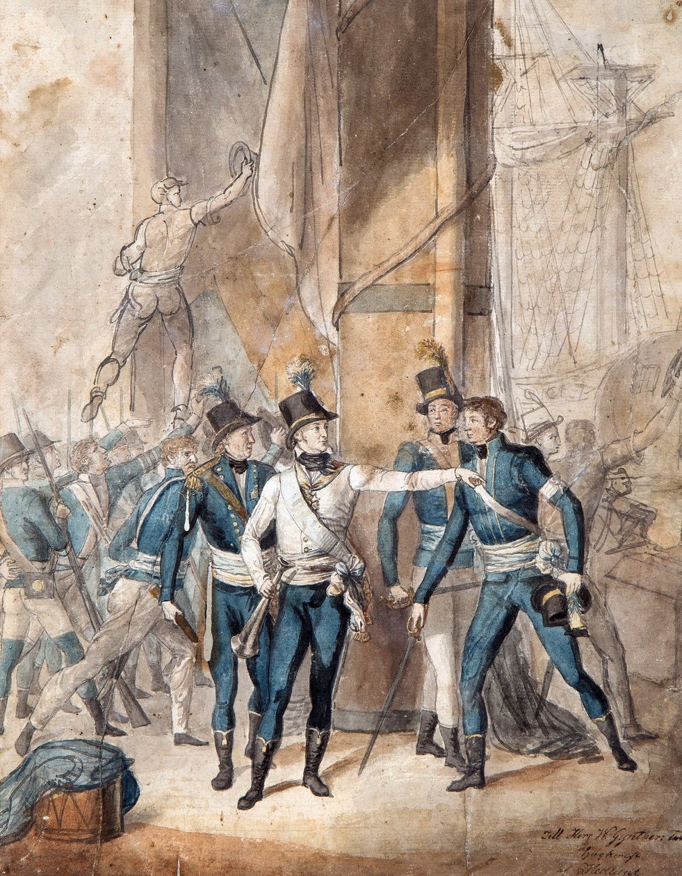 XIII. Károly svéd herceg a hollandi csatában 1788. július 17-én par Per Krafft ifjabb (1777-1863) - Akvarell, papír, 35x28 cm - Magángyűjtemény alkotó: Per  Krafft