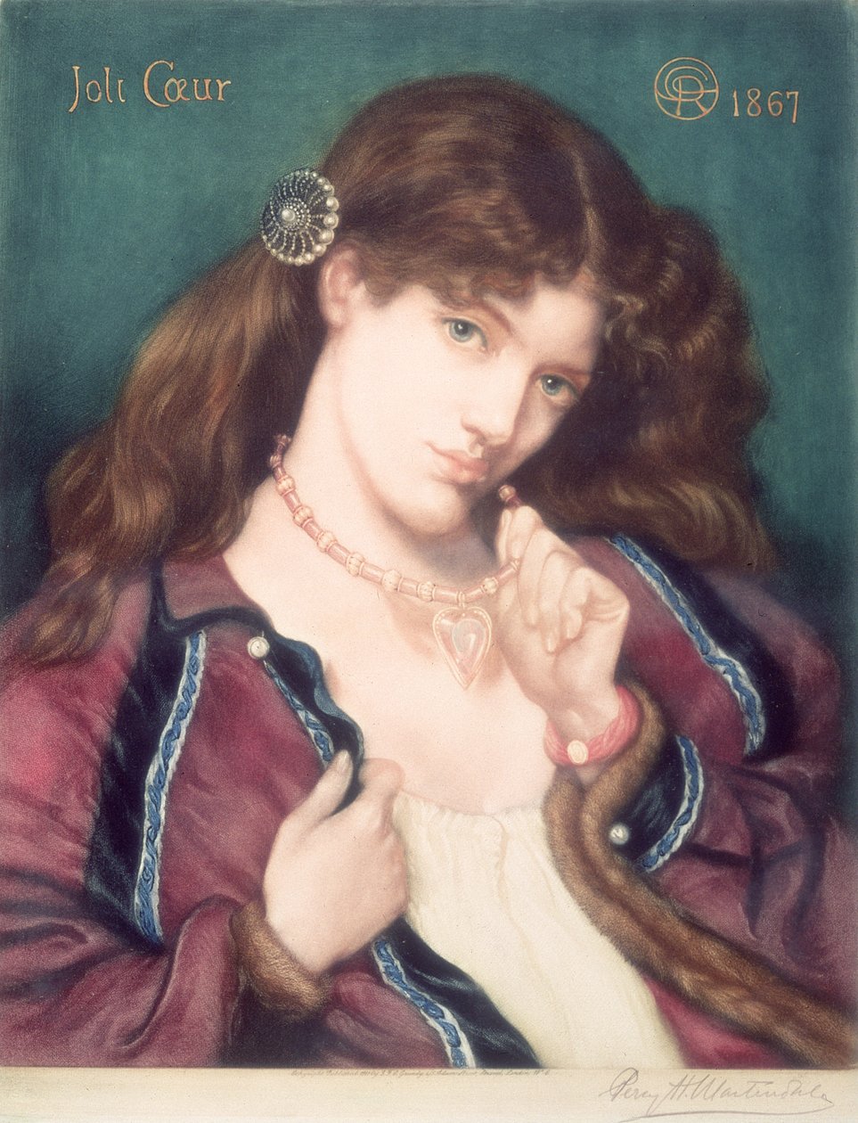 Pretty Heart, Dante Gabriel Rossetti (1828-82) nyomán, 1867 alkotó: Percy Martindale