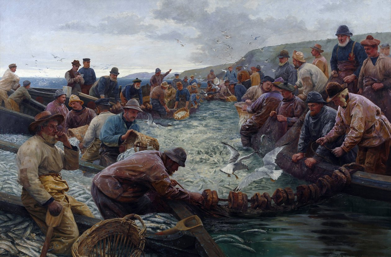 A Pilchards Iskola felhúzása, 1897 alkotó: Percy Robert Craft