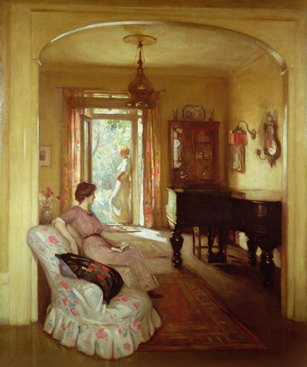 Belső jelenet két hölggyel alkotó: Percy William Gibbs