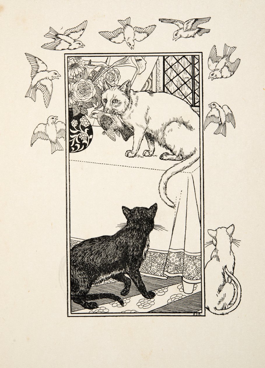 Egyedülálló közbeszólás, az Állatok száz anekdotájából, pub. 1924 (metszet) alkotó: Percy J. Billingshurst