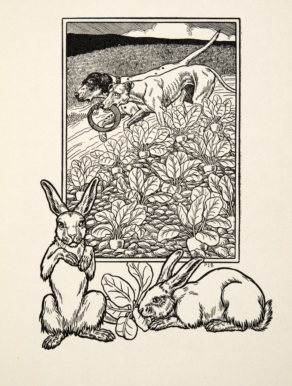 Ravasz pár, az Állatok száz anekdotájából, kocsma. 1924 alkotó: Percy J. Billingshurst
