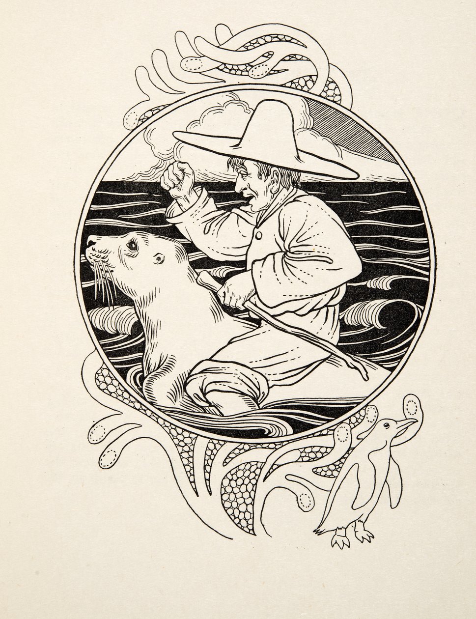 Szelíd kolónia, az Állatok száz anekdotájából, kocsma. 1924 alkotó: Percy J. Billingshurst