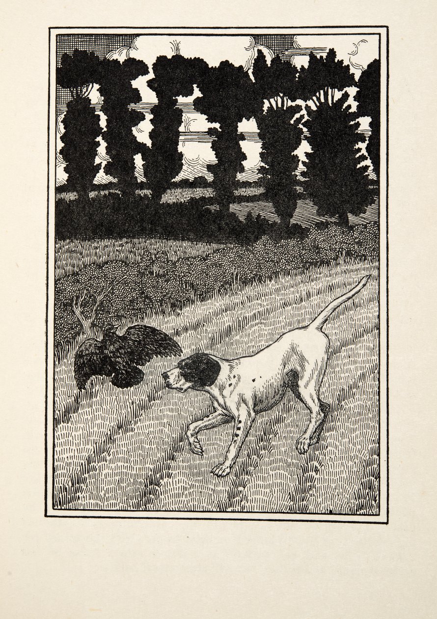 A Fowler megtévesztése, az Állatok száz anekdotájából, kocsma. 1924 alkotó: Percy J. Billingshurst