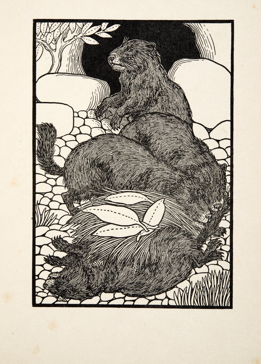 Munkamegosztás, Állatok száz anekdotájából, kocsma. 1924 alkotó: Percy J. Billingshurst