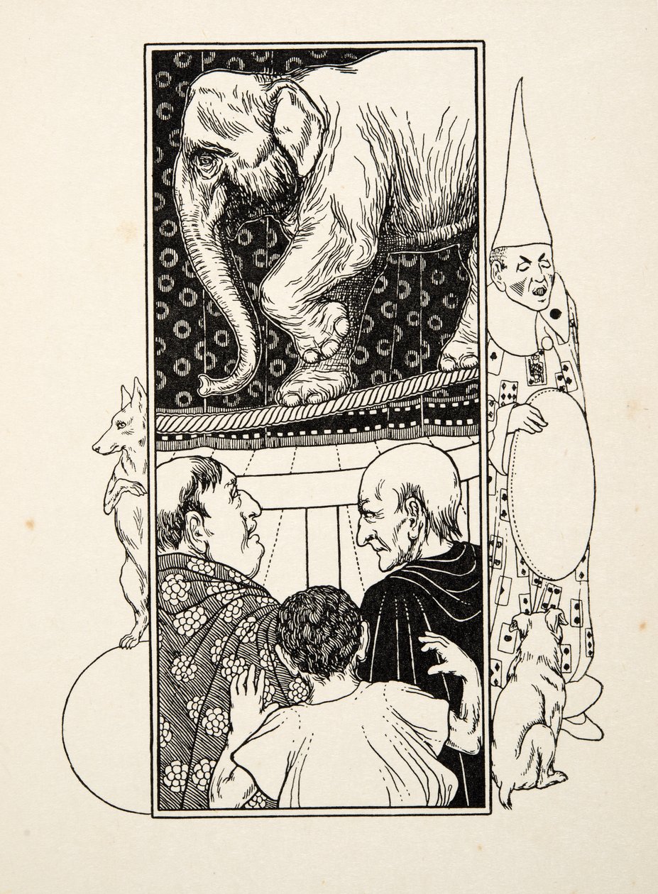 Elefánt kötéltánc, az Állatok száz anekdotájából, pub. 1924 alkotó: Percy J. Billingshurst