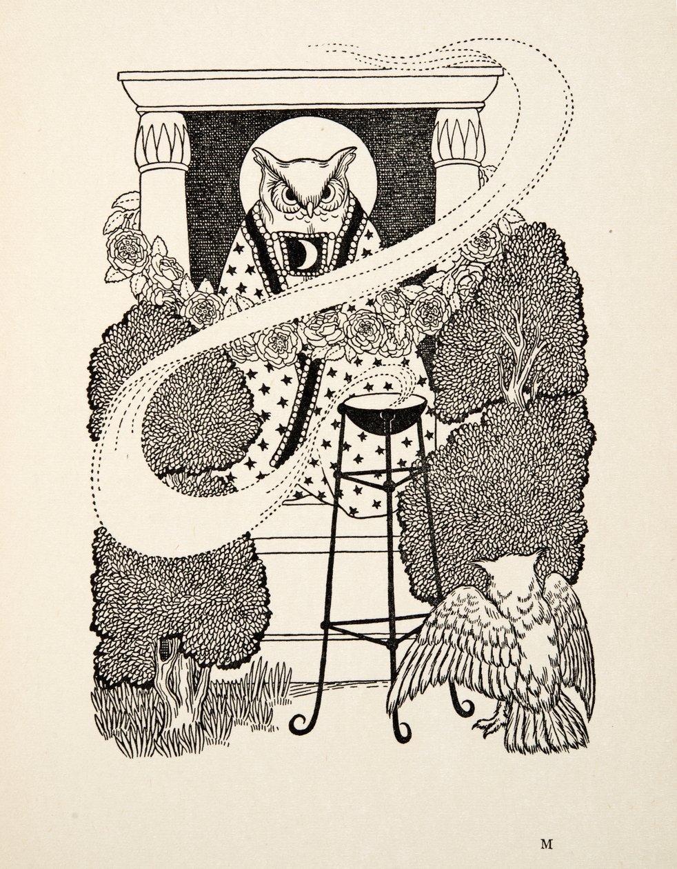 Dzsingisz kán szökése, az Állatok száz anekdotájából, kocsma. 1924 alkotó: Percy J. Billingshurst