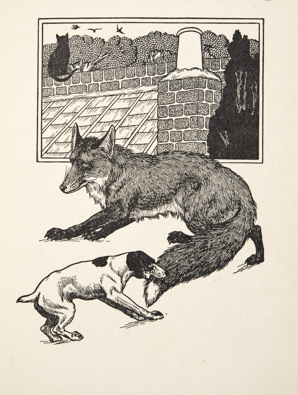 Fox Chasing, az Állatok száz anekdotájából, pub. 1924 alkotó: Percy J. Billingshurst