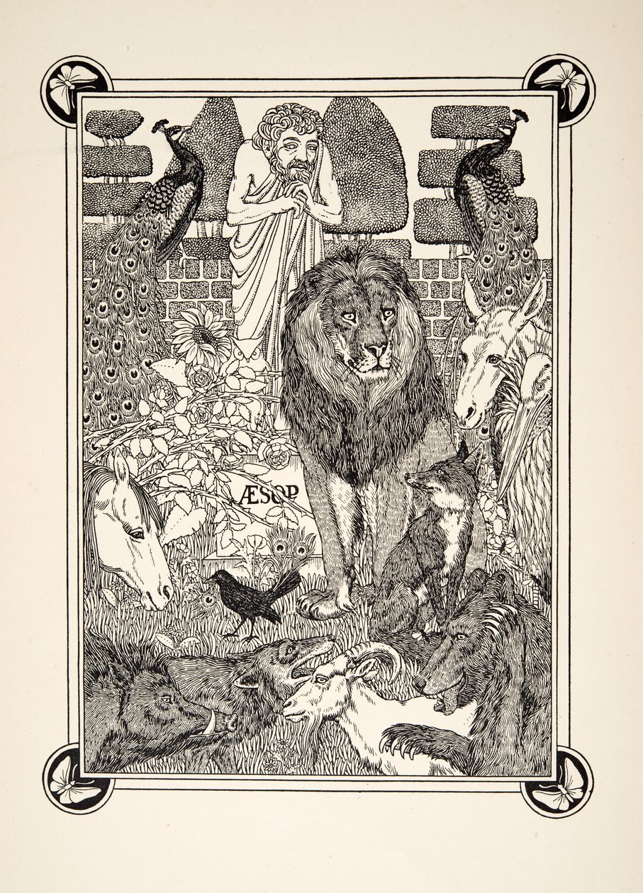 Frontispiece, A Hundred Fables of Aesopus, pub.1903 alkotó: Percy J. Billingshurst