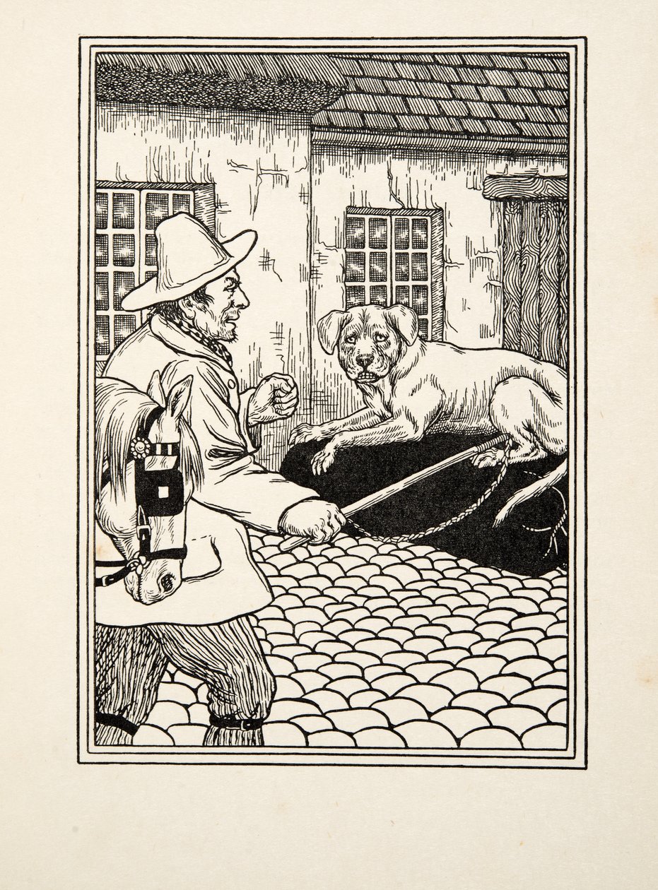Mozdulatlan hűség, az Állatok száz anekdotájából, kocsma. 1924 alkotó: Percy J. Billingshurst