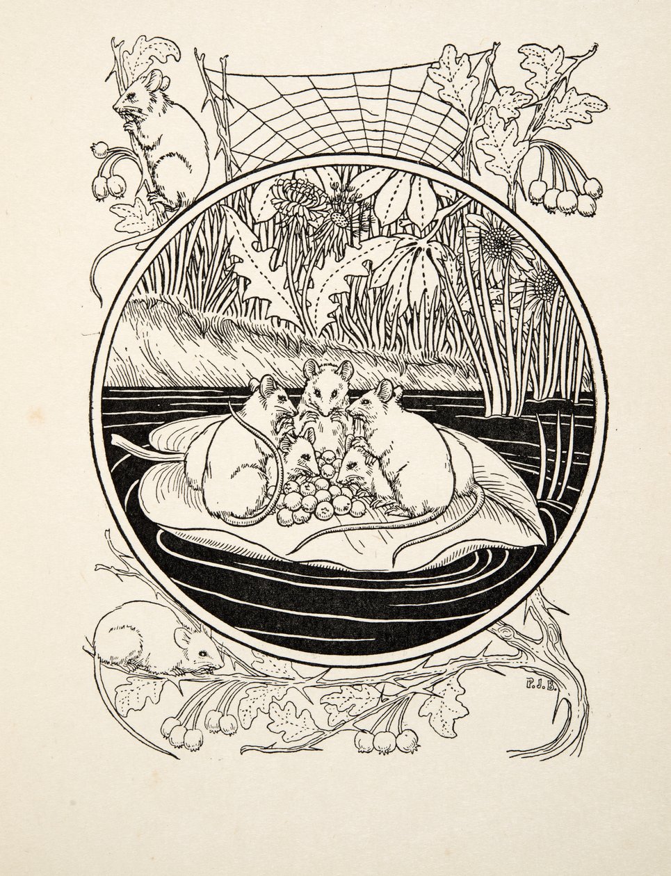 Egerek mint navigátorok, az Állatok száz anekdotájából, pub. 1924 alkotó: Percy J. Billingshurst