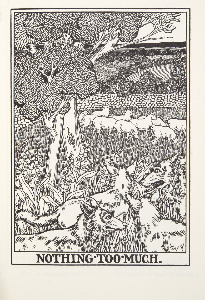 Nothing Too Much, a Fontaine Fables, kocsma. 1905 (metszet) alkotó: Percy J. Billingshurst