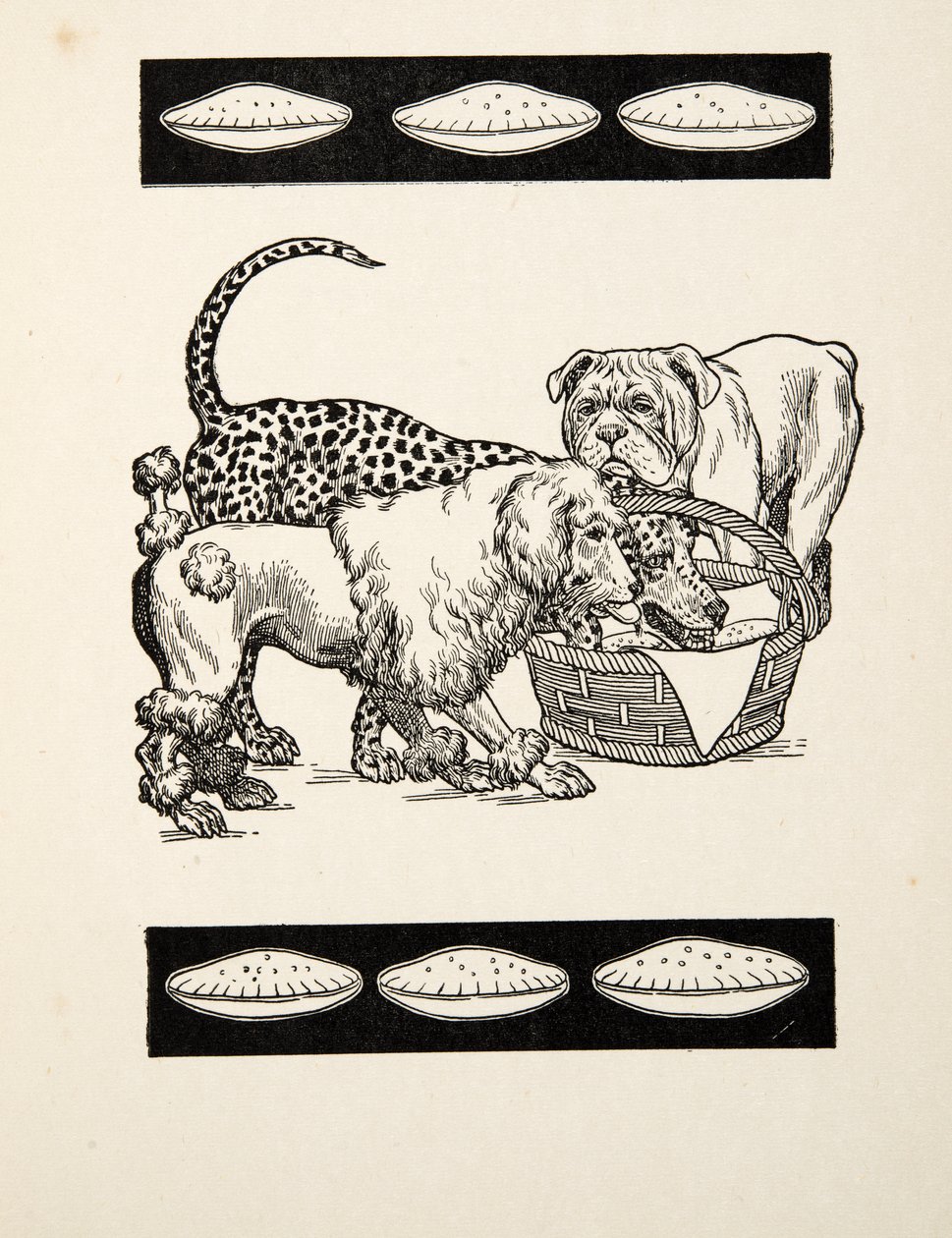 Két gonosz a legkevesebbet választva, Állatok száz anekdotájából, pub. 1924 (metszet) alkotó: Percy J. Billingshurst