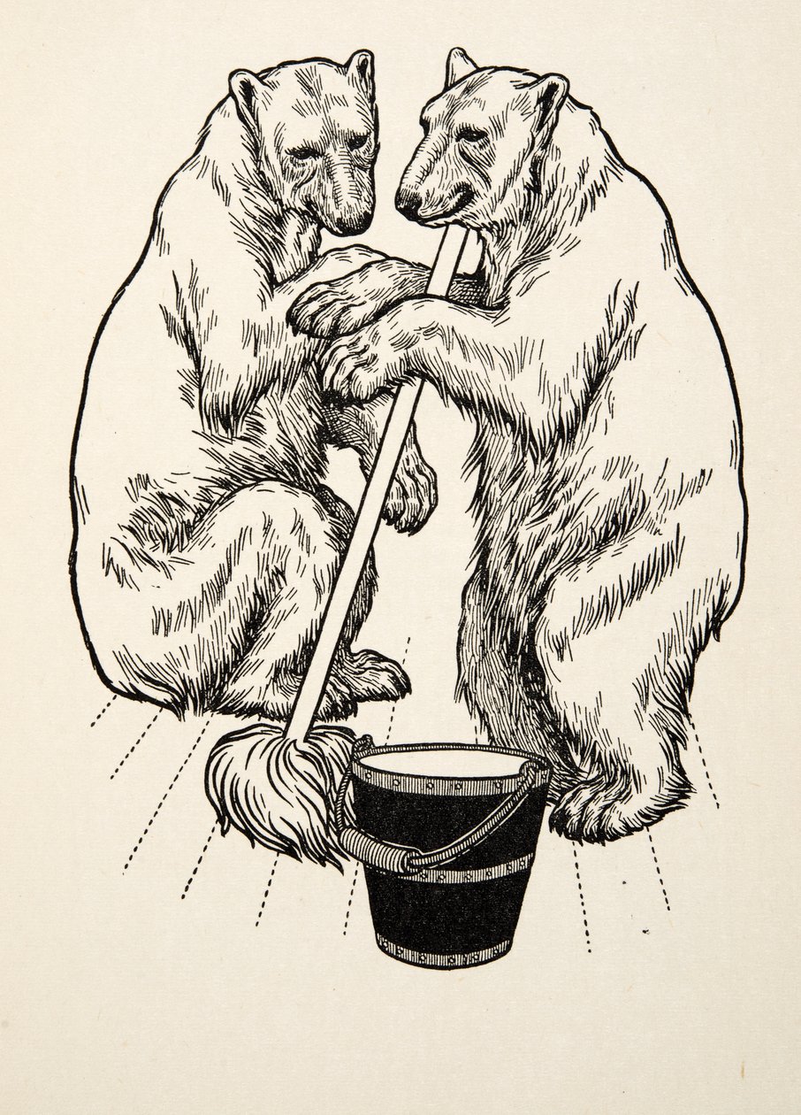A Medvekölykök, az Állatok száz anekdotájából, kocsma. 1924 alkotó: Percy J. Billingshurst