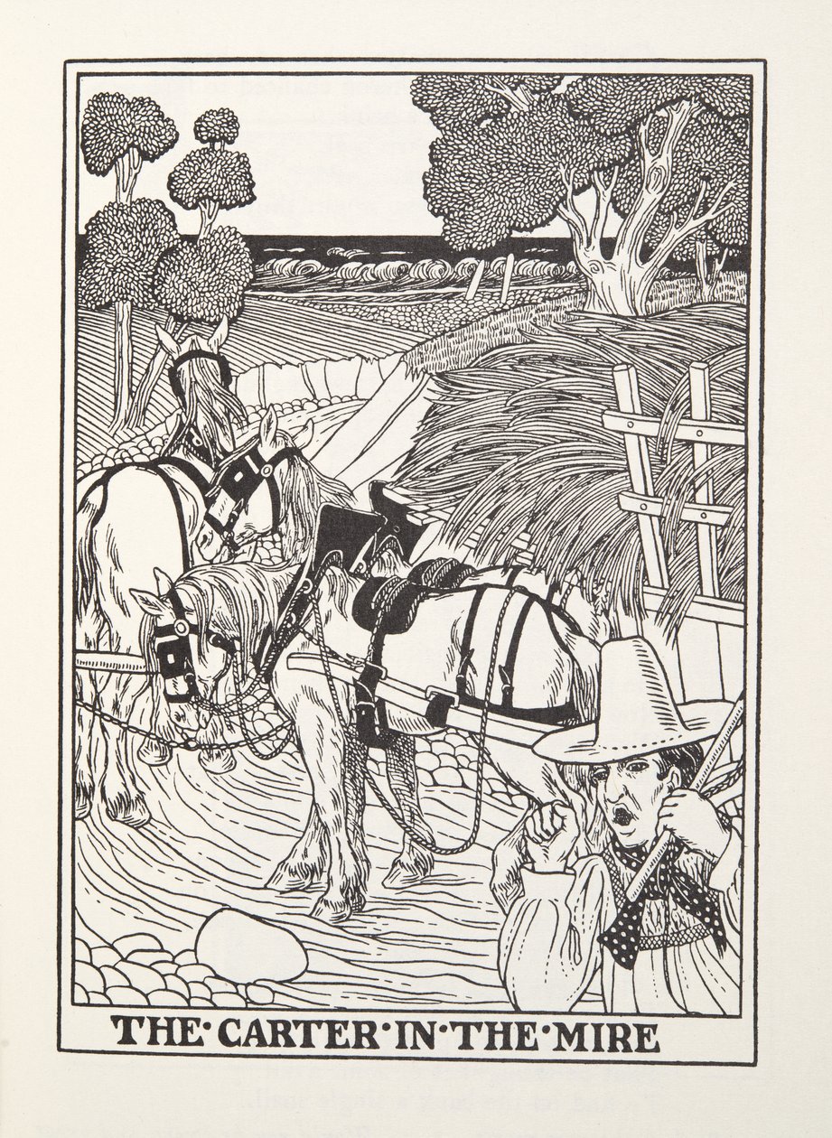 The Carter in the Mire, a Fontaine Fables, kocsma. 1905 (metszet) alkotó: Percy J. Billingshurst