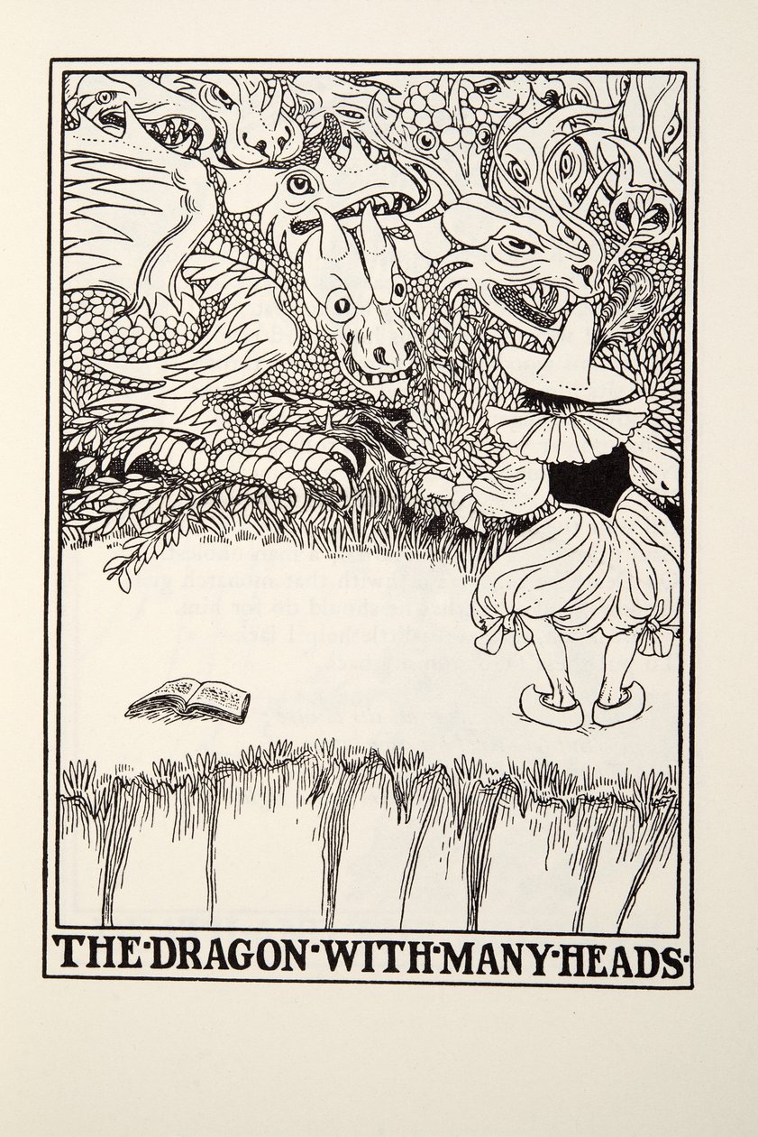 A sokfejű sárkány a Fontaine Fables-től, kocsma. 1905 (metszet) alkotó: Percy J. Billingshurst