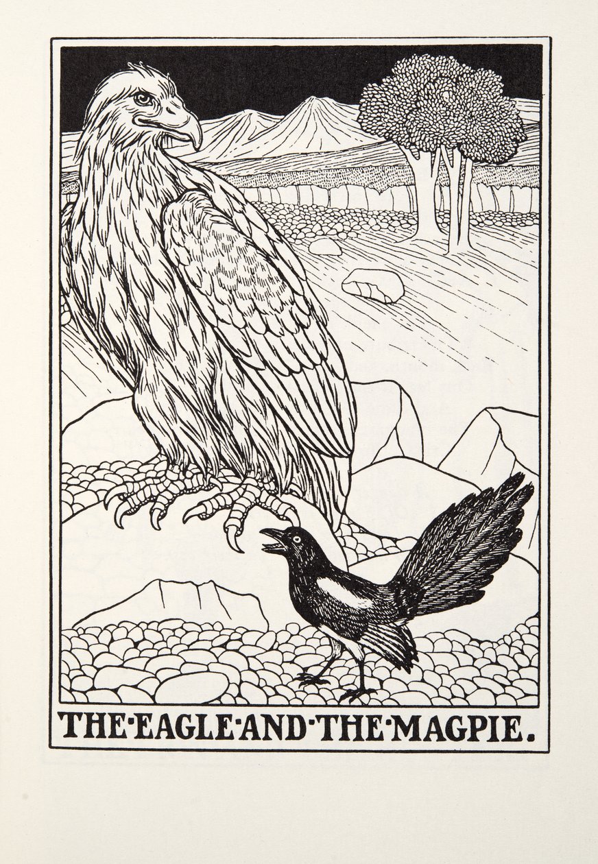 A Sas és a Szarka, a Fontaine Fables-ből, pub. 1905 alkotó: Percy J. Billingshurst