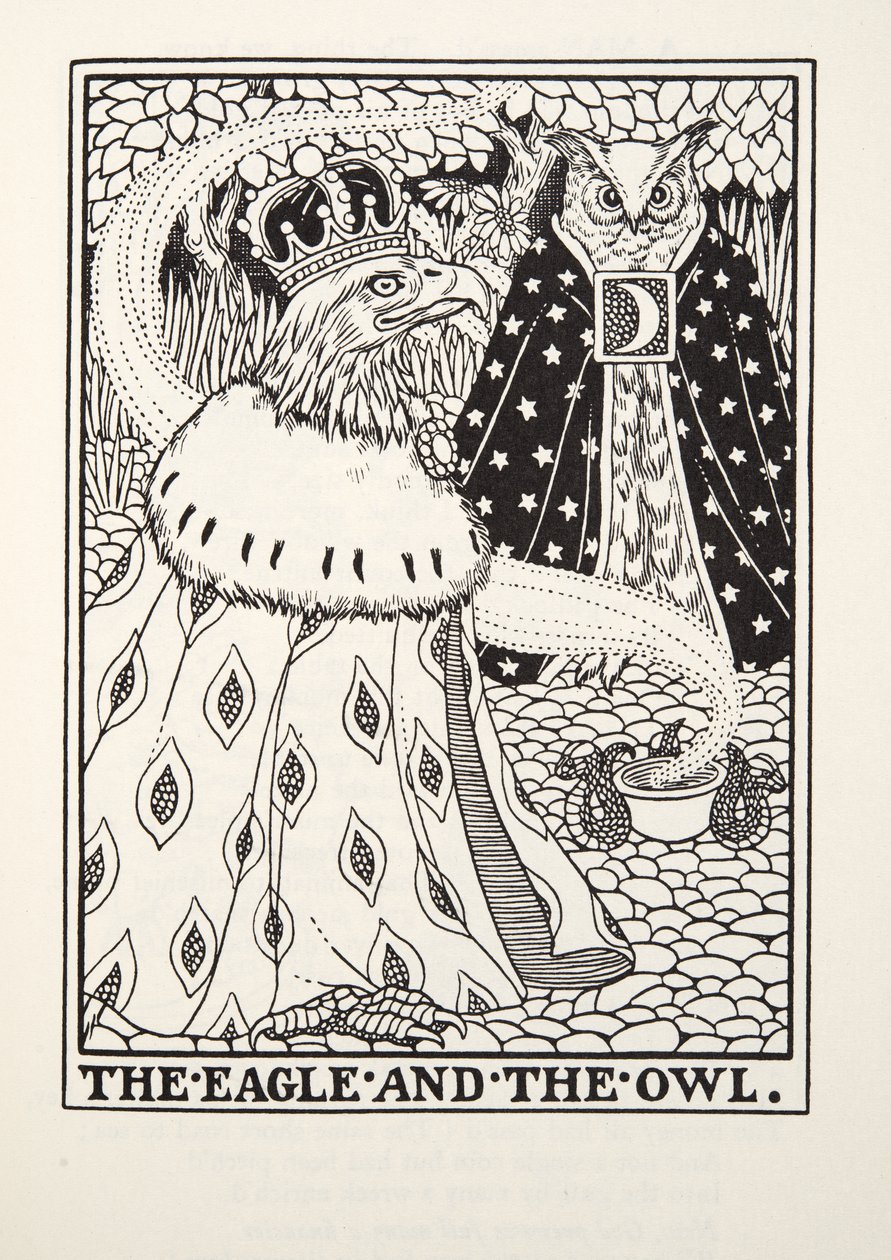 The Eagle and the Owl, a Fontaine Fables, pub. 1905 alkotó: Percy J. Billingshurst