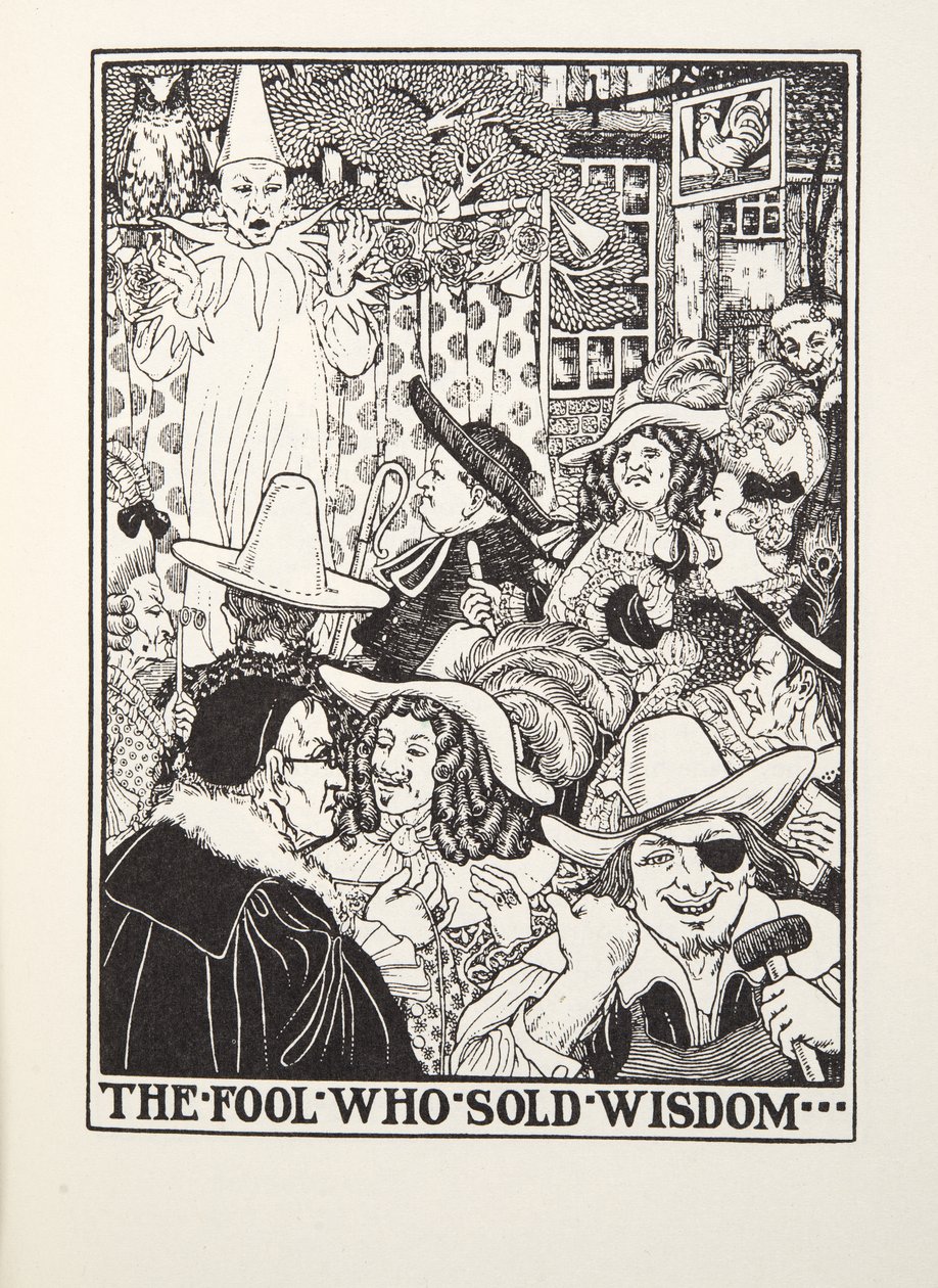 A bolond, aki eladta a bölcsességet, a Fontaine Fables-től, pub. 1905 (metszet) alkotó: Percy J. Billingshurst