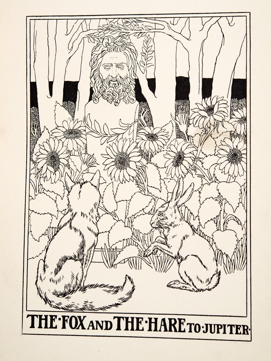 A róka és a nyúl a Jupiterig, A Hundred Fables of Aesopus, pub.1903 alkotó: Percy J. Billingshurst