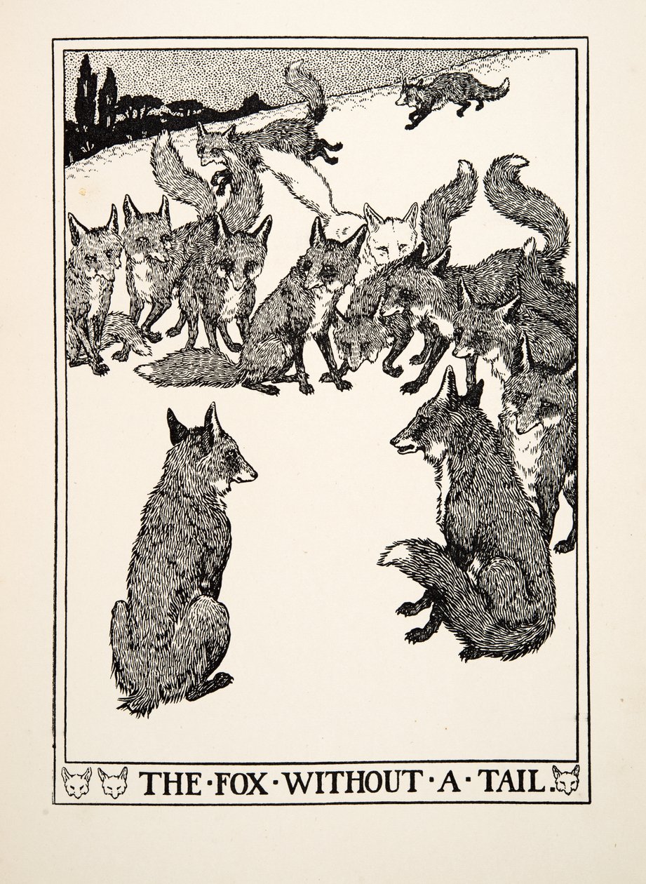 A róka farok nélkül, A Hundred Fables of Aesopus, pub.1903 alkotó: Percy J. Billingshurst