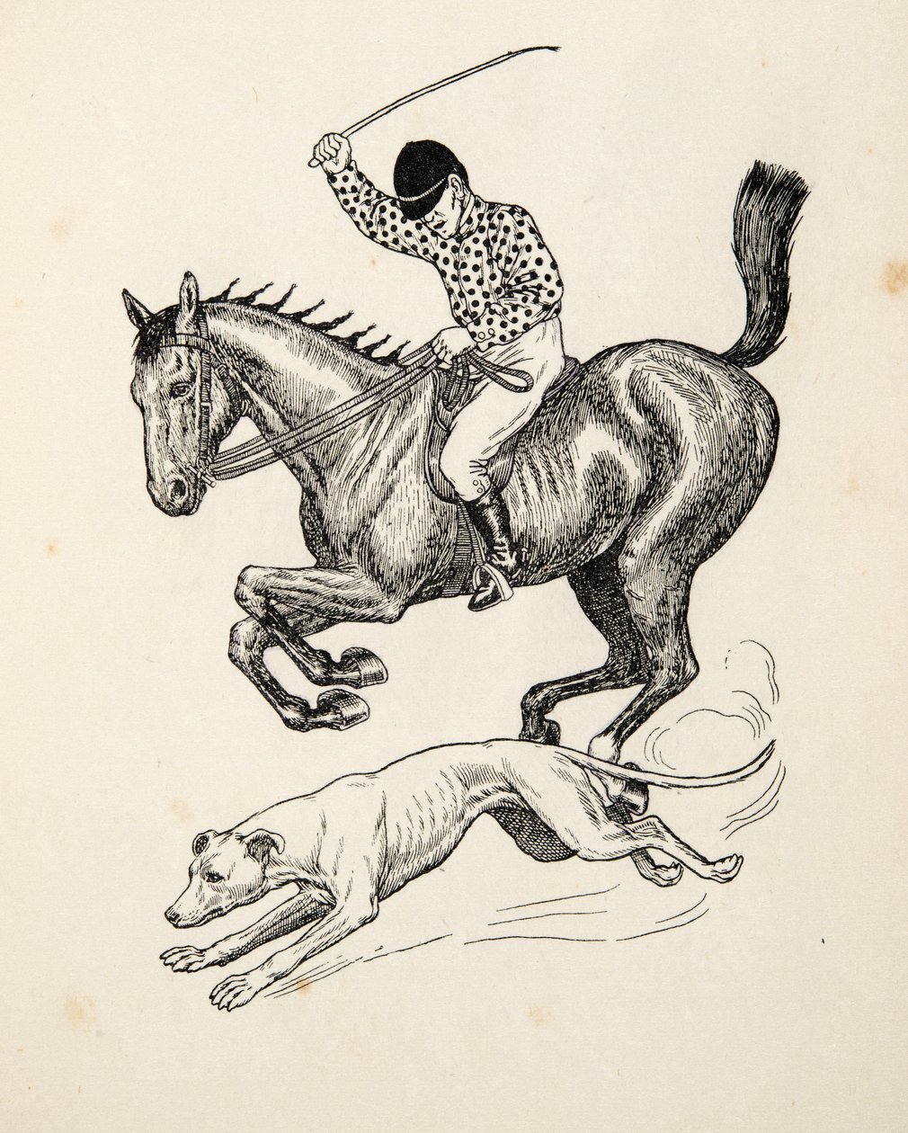 A ló és agár, az Állatok száz anekdotájából, pub. 1924 alkotó: Percy J. Billingshurst
