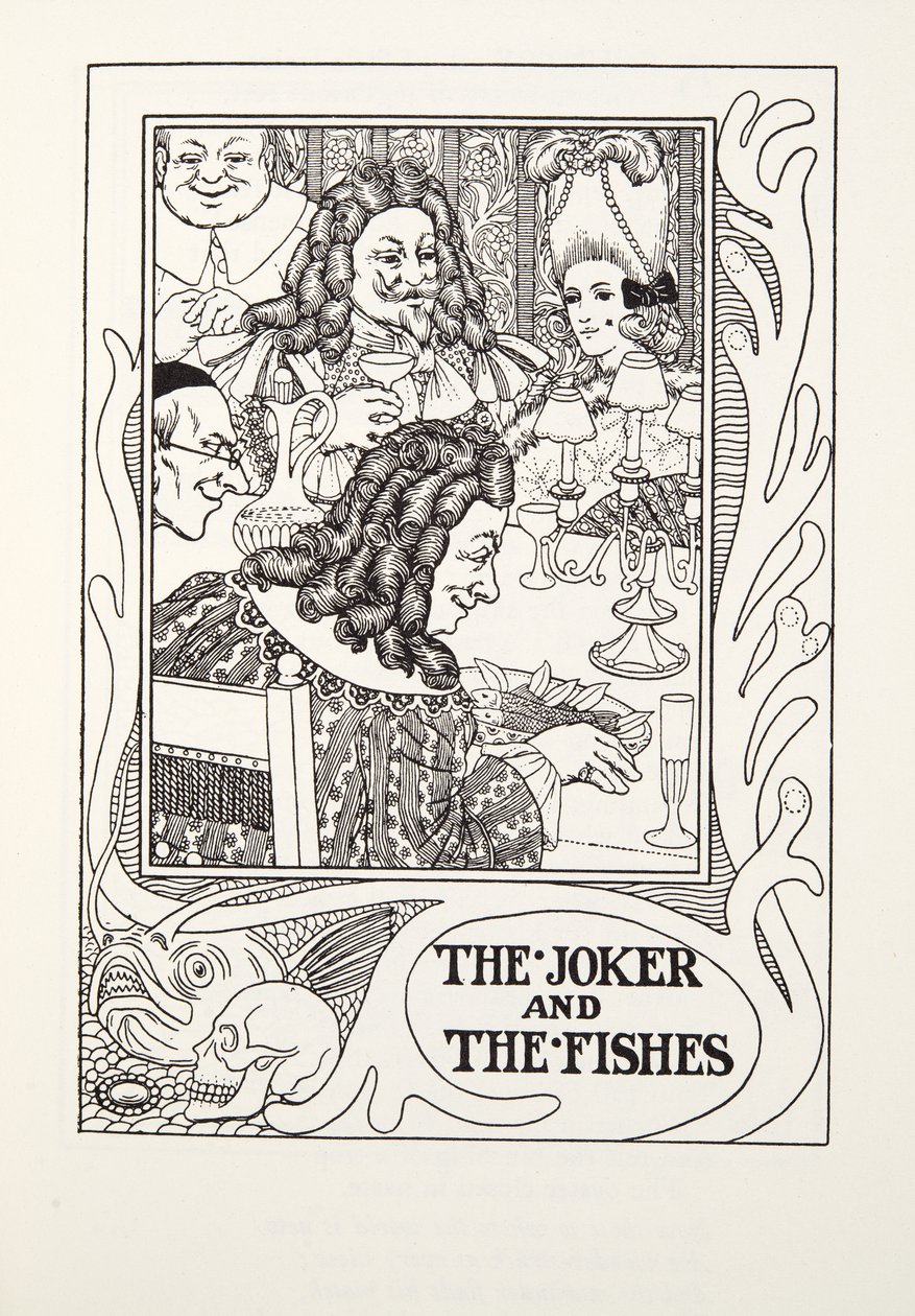 The Joker and the Fishes, a Fontaine Fables-ből, pub. 1905 (metszet) alkotó: Percy J. Billingshurst