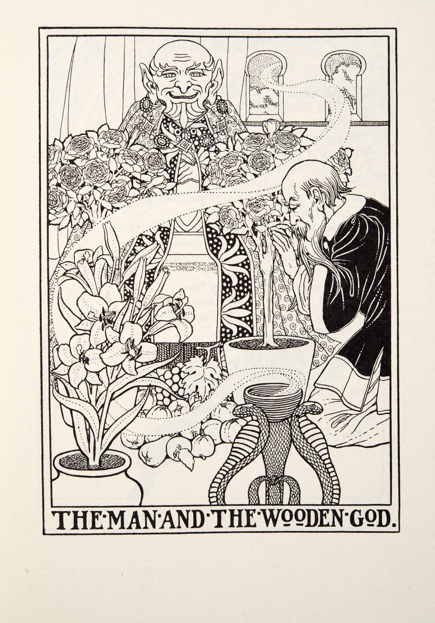 The Man and the Wooden God, a Fontaine Fables, kocsma. 1905 alkotó: Percy J. Billingshurst