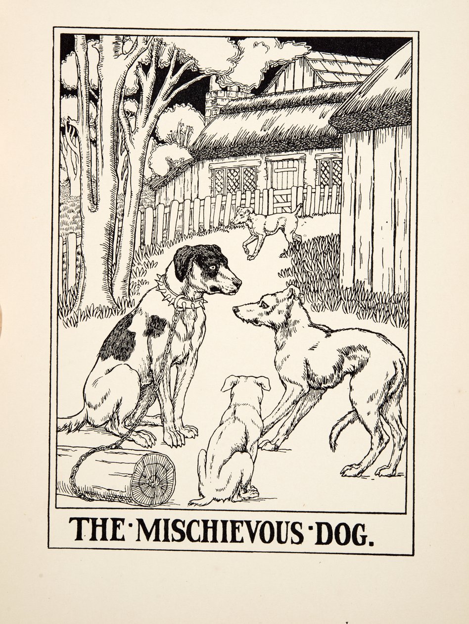 A huncut kutya, Aesopus száz meséjéből, 1903. évi pub. (metszet) alkotó: Percy J. Billingshurst