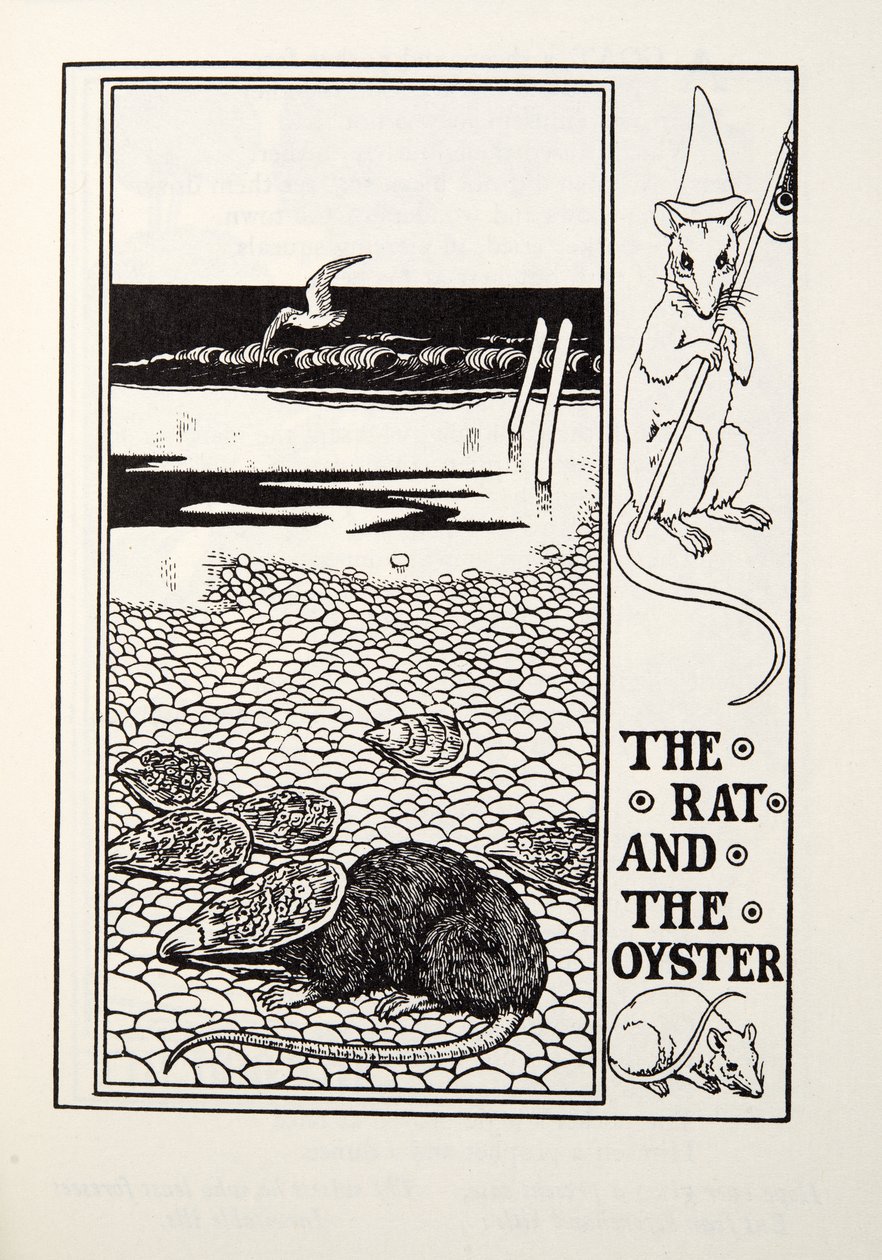 A patkány és az osztriga, a Fontaine Fables-ből, pub. 1905 alkotó: Percy J. Billingshurst