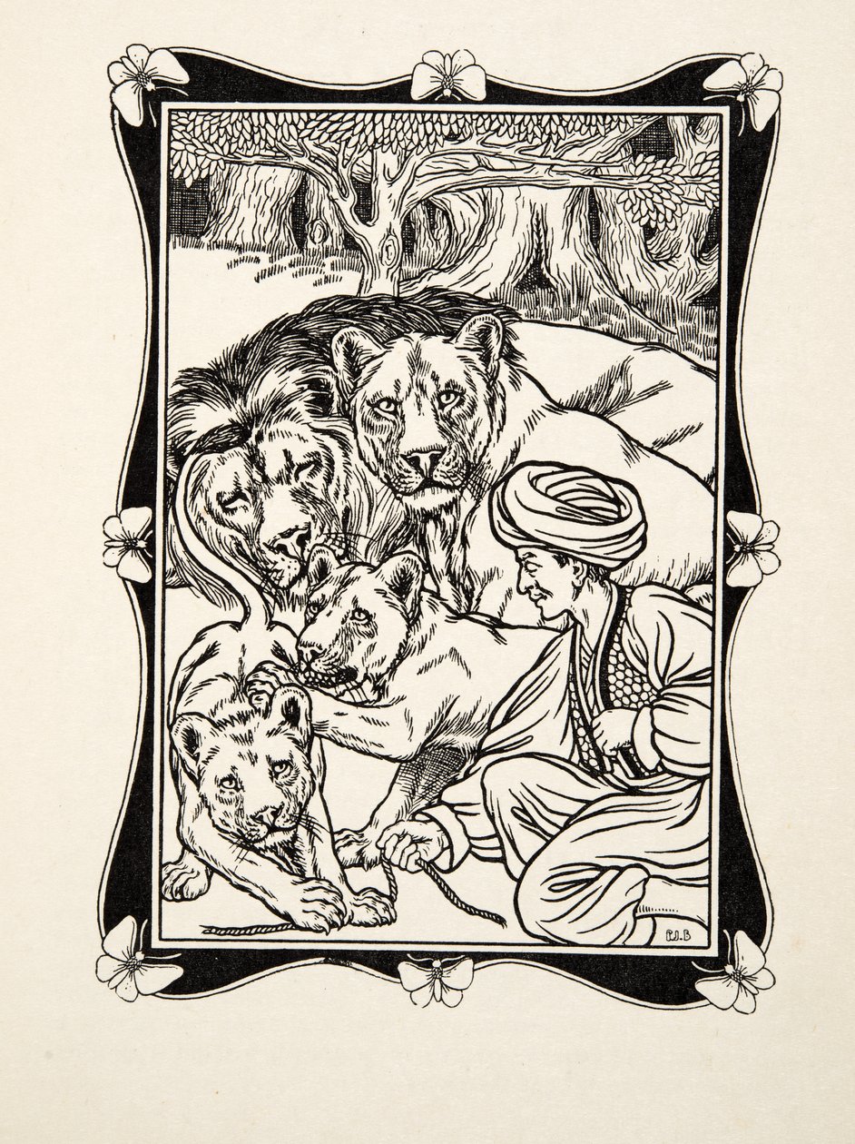 A vendéglátás jogai, az Állatok száz anekdotájából, pub. 1924 (metszet) alkotó: Percy J. Billingshurst