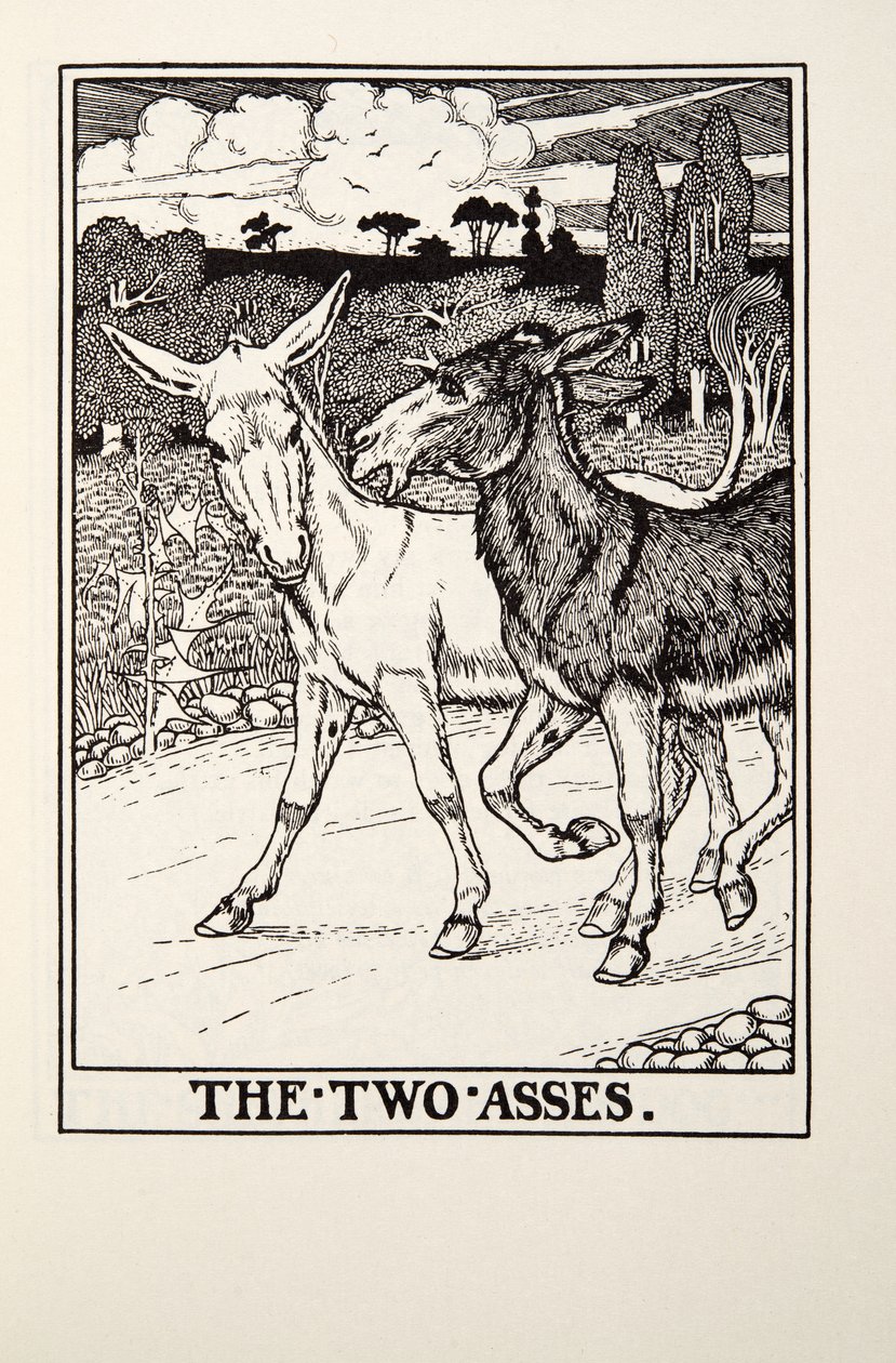 The Two Ass, a Fontaine Fables, pub. 1905 alkotó: Percy J. Billingshurst
