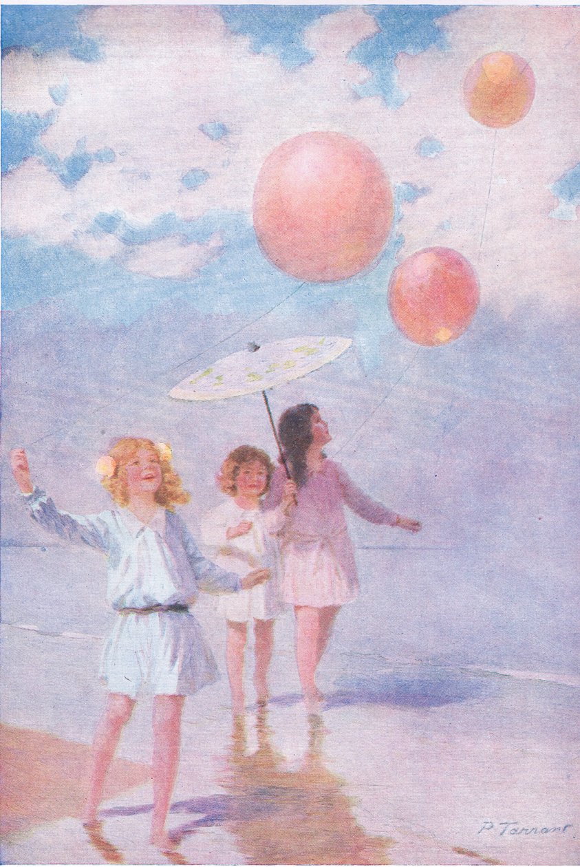 Evezés a napsütésben, illusztráció a Magazinomból alkotó: Percy Tarrant