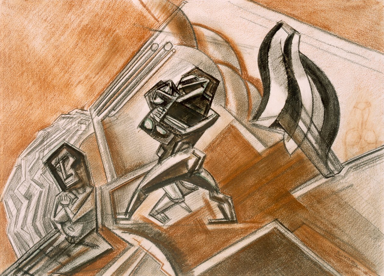 Harc No.3, 1914. alkotó: Percy Wyndham Lewis