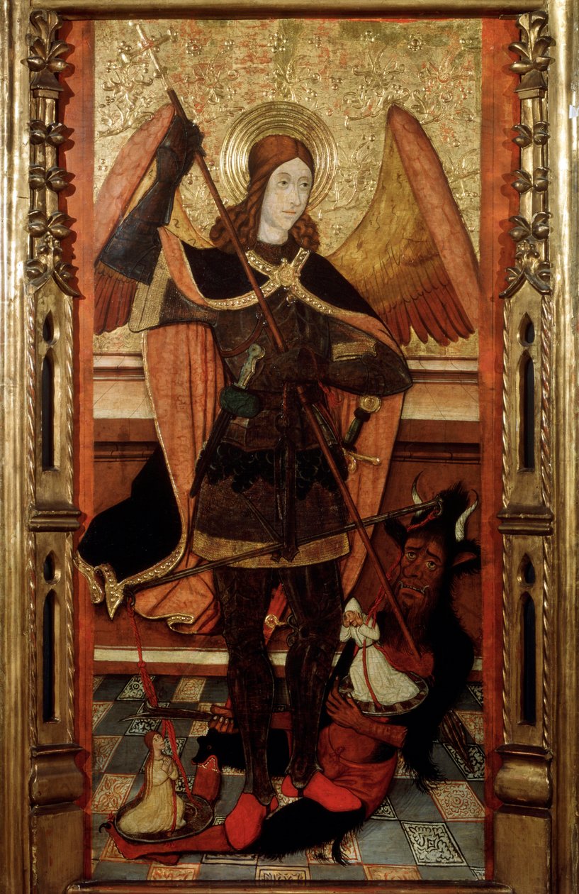 Mihály arkangyal a halottak lelkét mérlegeli, 16. század eleje. alkotó: Pere Espalargues the younger