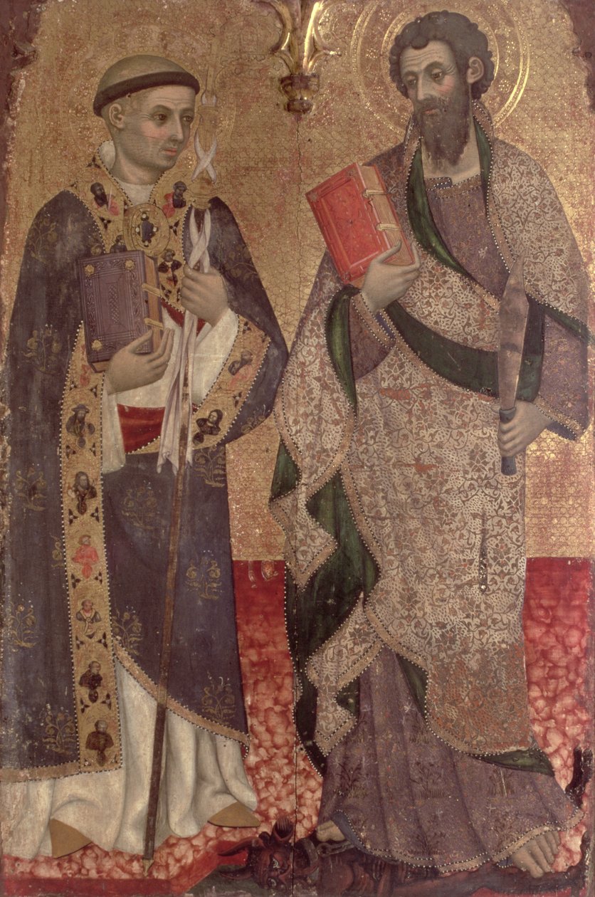Szent Bertalan és Clairvaux-i Szent Bernát részlete a Manresai Szent Domonkos kolostor oltárképéről alkotó: Pere Serra