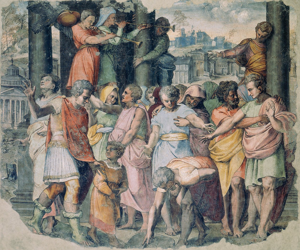 Büszke Tarquinius megalapította Jupiter templomát a Capitolium-dombon alkotó: Perino del Vaga