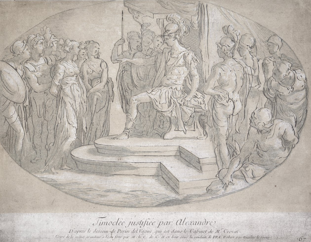 Alexandre et Timoclee, metszett: Nicolas Lesueur (1691-1764) (litho) alkotó: Perino del Vaga